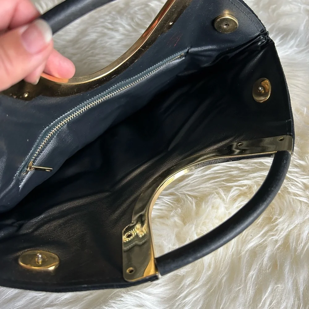 Vintage suede art deco clutch - Picture 4 of 5